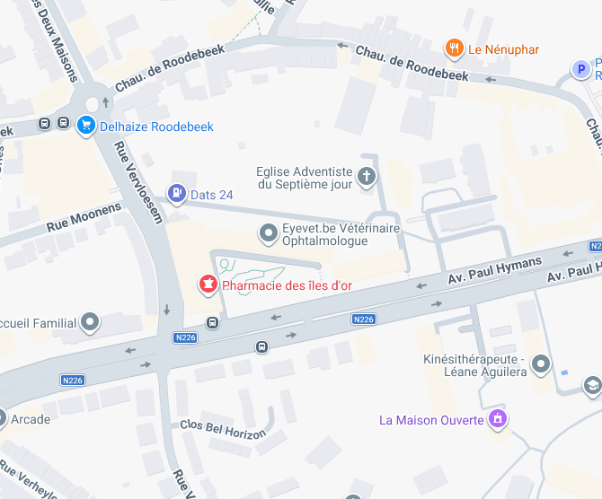 Carte figurant l’avenue Paul Hymans sur le site source